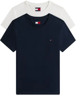 Produktbild von Tommy Jeans Damen Tjw 2pack C-Neck Tee Dw0dw21366 S/S T-Shirt, Multi (Ecru/Dark Night Navy), S EU