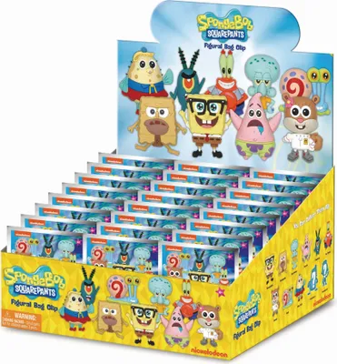 Produktbild von Monogram Int Spongebob Spongebob Schwammkopf Klassische Serie 3 3d Pvc Taschenclips Display 24 Einheiten Mehrfarbig Mehrfarbig One Size