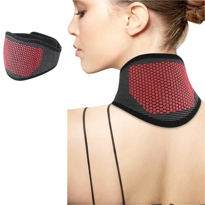 Produktbild von Nackenwärmer Nackenbandage Nackenstütze Verstellbar Wärmeschutz Halsbandage, Rot