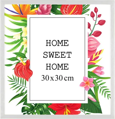 Obrázok produktu pre MG Design obrazový rám 30 x 30 cm - farba biela, z dreva, s akrylovým sklom - na vertikálne alebo horizontálne zavesenie, bez pozadia, na fotografie