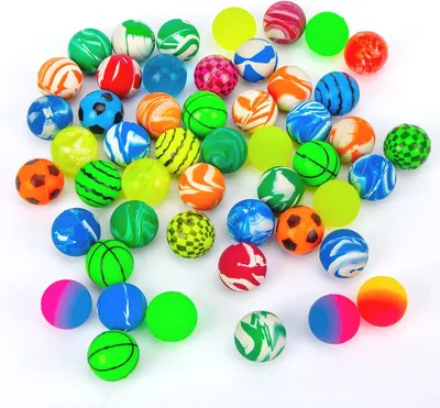 Produktbild von 50 Stück Flummies für Kinder, 25mm Bunte Gummibälle Set für Karneval Mitgebsel, Hüpfball Füllung für Geburtstag Ostern Party