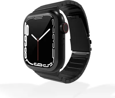 Produktbild von Strap-it Apple Watch Premium Titanarmband (Schwarz) - Große: 42 - 44 - 45 - 49mm