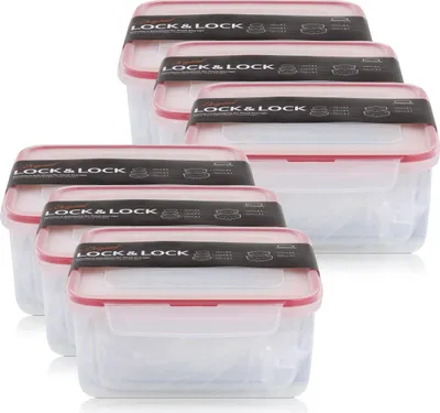 Produktbild von Lock&Lock HPL980CLQ5 Frischhaltedosen 5er Set - Luft & Wasserdicht (6er Pack)