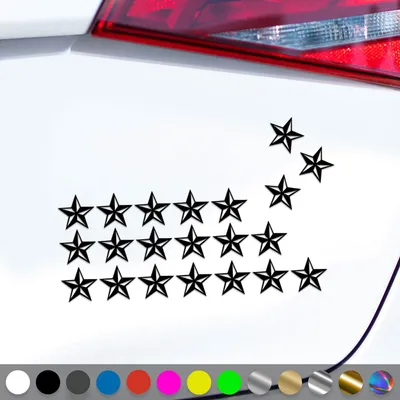 Produktbild von PantherPixel Sterne Set Aufkleber Aufkleberset Nautischer Stern Sticker Auto Geschenkidee Farbe Schwarz