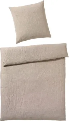 Produktbild von elegante Halbleinen-Bettwäsche-Garnitur Breeze Farbe Sand Größe 240x220+2x40x80cm