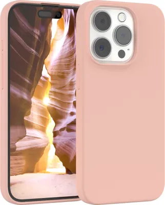 Produktbild von EAZY CASE Silikonhülle für Apple iPhone 15 Pro Silikon Backcover Schutz in Rosa