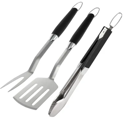 Productafbeelding van Bremermann 3-delige barbecueset / tang, spatel, vleesvork / barbecueaccessoires