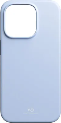 A light blue phone case is shown against a white background.