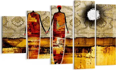Produktbild von Bild auf Leinwand - Leinwandbild - Paar afrika wüste folklore - 100x60cm - Wand Bild - Wanddeko - Leinwanddruck - Bilder - Kunstdruck - Wanddekoration - Leinwand bilder - Wandkunst - EG100x60-0659