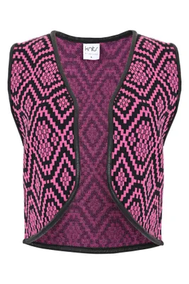 Produktbild von Maicazz Knits Hadar vest Ikat Magenta WI23.65.204