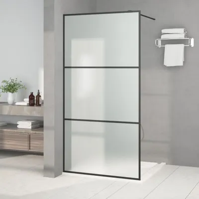 Produktbild von CLORIS Duschwand für Walk-In Dusche Schwarz 100x195 cm ESG Mattiert - Duschabtrennungen LL0000146557