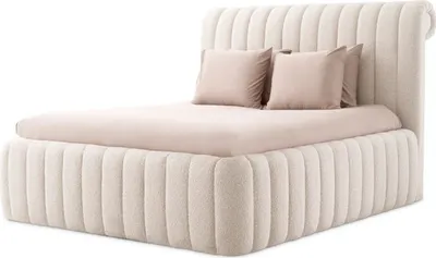 Produktbild von Casa Padrino Luxus Doppelbett Creme 210 x 266 x H. 155 cm - Massivholz Bett mit Kopfteil - Schlafzimmer Möbel - Hotel Möbel - Luxus Möbel - Luxus Einrichtung