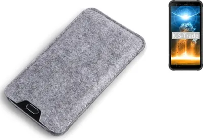 Produktbild von K-S-Trade Filz Handyhülle kompatibel mit Blackview BV6300 Pro Schutzhülle Filztasche Filz Tasche Case Sleeve Handy Hülle Filzhülle grau
