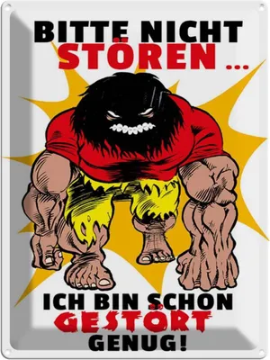 Zdjęcie produktu dla vianmo Blaszany znak 40x30 cm Nicht stören bin gestört genug