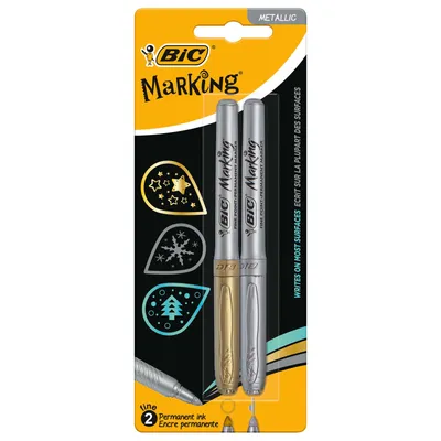 Image de Marqueur permanent BIC or et argent