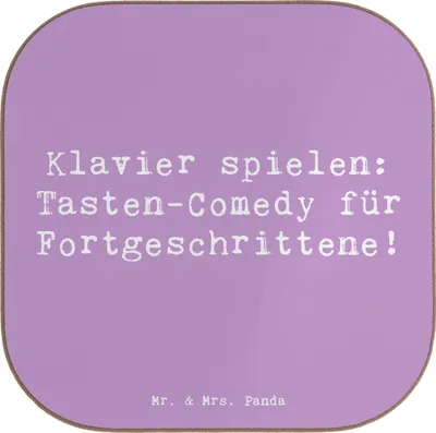 Produktbild von Mr. & Mrs. Panda Untersetzer Glas Spruch Klavier Tasten - Lavendeltraum - Geschenk, Kunst, Tasteninstrument, Gläser, Tischschoner, Handgefertigt, Instrument, Musiker, für