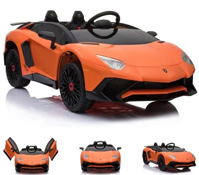 Produktbild von ES-Toys Kinder Elektroauto Lamborghini Aventador SV EVA-Reifen Kunstledersitz orange