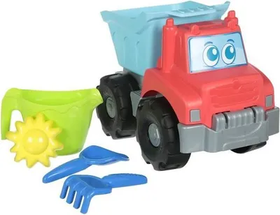Produktbild von Spielzeug Strand LKW, 33 cm, mit Zubehör, Kipplaster, ab 18 Monaten