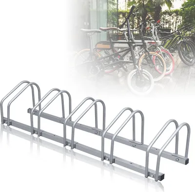 Obrázok produktu pre Fiqops stojan na 5 bicyklov 130x32x26cm pozinkovaný a vhodný na montáž na stenu