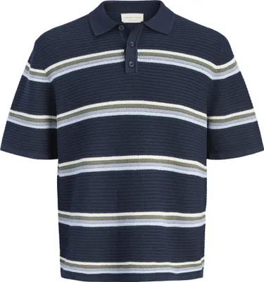 Obrázek produktu pro JACK&JONES ORIGINALS JORMAINE PLETENÉ POLO S PRUHY SN Sky Captain M