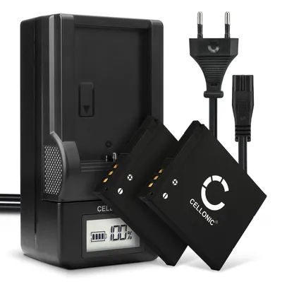Image de CELLONIC 2x Batterie pour Appareil photo Compatible avec Panasonic Lumix DMC-SZ10, Lumix DMC-SZ3, Lumix DMC-SZ8, DMW-BCL7 - (600mAh, 3.7V) + Chargeur