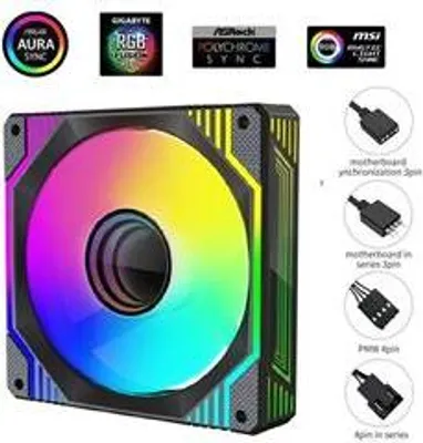 Image de 1stCOOL Ventilátor AURA EVO Mirror ARGB PWM, 120mm, černá