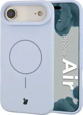 Produktbild von Silikon Handyhülle mit Magnetring für iPhone Air, Bizon Soft Case Magnetic, Hellblau