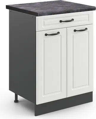 Produktbild von Küchenunterschrank Vicco R-Line Weiß Landhaus 60 cm , AP Anthrazit, Model 45803