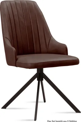 Produktbild von Esszimmerstuhl (8er-Set) Dunya 52x91x60 Schwarz/Braun
