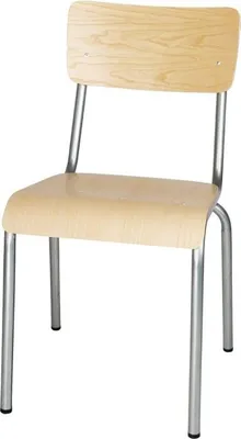 Produktbild von Bolero Cantina Stühle aus verzinktem Stahl mit Holzsitz und Rückenlehne (4 Stück)
