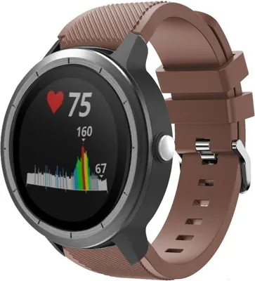 Produktbild von Strap-it Garmin Vivoactive 3 Silikonarmband (KaffeeBraun)