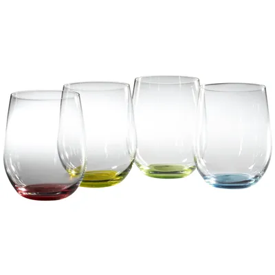 Immagine prodotto di Riedel Vorteilsset 4 x 4 Gläser HAPPY "O" 5414/44 und 4 EKM Living Trinkhalme aus Edelstahl