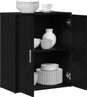 Image de Buffet vidaXL, 2 pièces, noir, aspect chêne, 60 x 31 x 70 cm