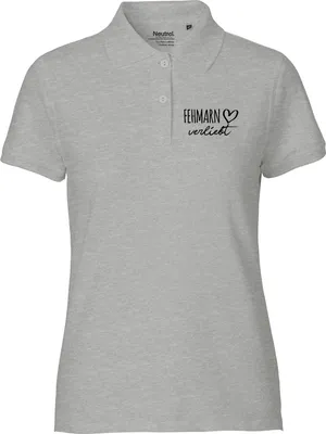 Produktbild von Huuraa Damen Polo Shirt Fehmarn verliebt XXL Sport Grey Bio Baumwolle Fairtrade Poloshirt Geschenkidee