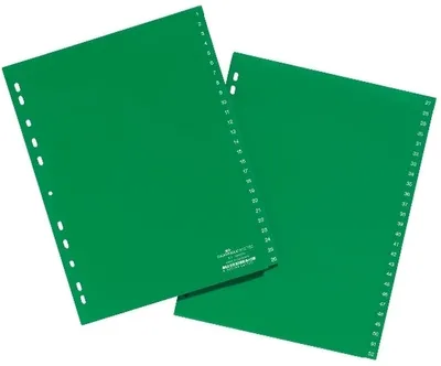 Produktbild von Register A4 1-52 PP grün Packung mit 5 Stück