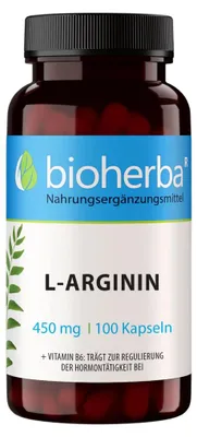 Obrázok produktu pre L-Arginín 450 mg – 100 kapsúl – Bioherba