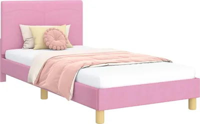 Obrázok produktu pre Detský rám na posteľ s čelom Ružová 90 x 200 cm látka