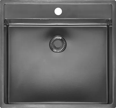 Produktbild von REGINOX R41345 Spüle NEW YORK 50X40 Gun Metal II mit Hahnlochbank ab Schrankbreite 60 cm / Flächenbündig / Flacheinbau