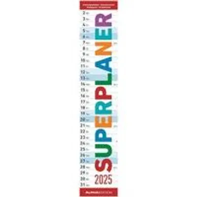 Productafbeelding van Grote Keukenkalender 2025 Strepenplanner 17x85cm met Veel Schrijfruimte en Maandstanden