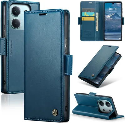 Immagine prodotto di Custodia in pelle per Xiaomi Redmi 15C 5G/4G Portafoglio Carta Cover Protettiva con Funzione Stand Blu