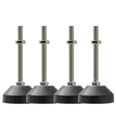 Produktbild von Maschinenfuß/Stellfuß/Nivellierfuß/Gelenkfuß, höhenverstellbarer Tellerfuß Ø 50mm für Konstruktionsprofile, Maschinen, Möbel (4, M8 x 80mm)
