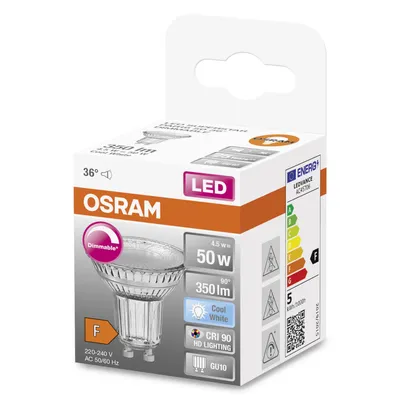 Produktbild von OSRAM LED Reflektorlampe PAR16 4,5W GU10 350lm 4.000K 36° dim CRI90
