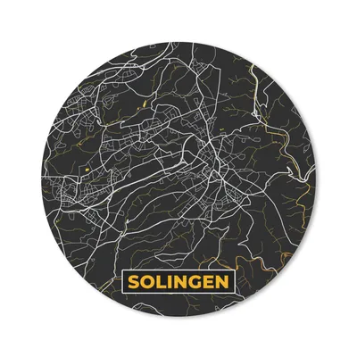 Produktbild von MuchoWow® Mauspad Mousepad Solingen - Gold - Stadtplan - Deutschland - Karte 40x40 cm - Mousepads - Maus Mat - Pad - Mausunterlage - Schreibtisch Accessoires