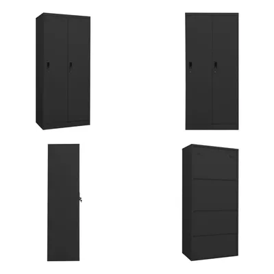 Produktbild von vidaXL Kleiderschrank Anthrazit 80x50x180 cm Stahl - Kleiderschrank - Kleiderschränke - Kleiderständer - Schrank