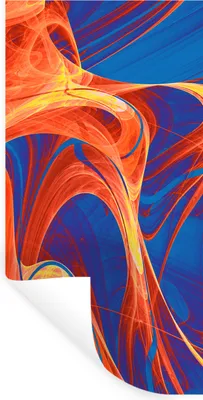Obrázok produktu pre MuchoWow® Nálepka na stenu - Umenie - Vlny - Farba - Psychedelické - 20x40cm - Samolepiaca a polohovateľná