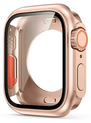 Zdjęcie produktu dla Etui ochronne do smartwatcha - obudowa z hartowanego szkła - ochrona wyświetlacza 360° - odporna na wstrząsy ramka - 40 mm - różowe złoto