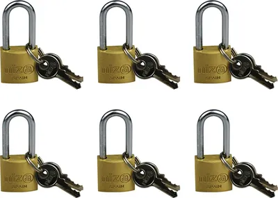 Produktbild von 6er Set Vorhängeschlösser Kellerschloss Bügelschloss Kofferschloss grosse Bügel