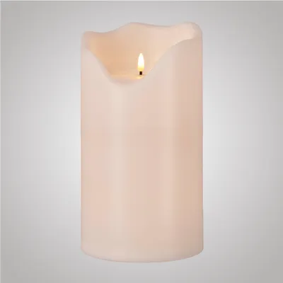 Produktbild von LED Kunststoff Kerze Outdoor "Lou" 30 x 16 cm creme weiß
