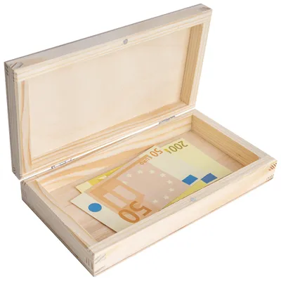 Produktbild von Creative Deco Stiftebox Spardose Holzbox Holzkiste mit Deckel | 18 x 10 x 3,5 cm | Aufbewahrungsbox Schmuckkästchen Geldbox Geschenkbox Geldumschlag