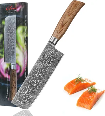 Obrázok produktu pre Nôž Wakoli EDIB Pro Damast Nakiri I čepeľ 17 cm I rukoväť z pakkwoodu